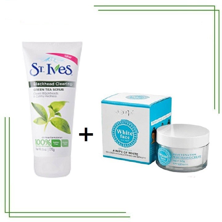 Sữa Rửa Mặt Tẩy Tế Bào Chết t St.Ives - TẶNG Kem Dưỡng Trắng Da Mặt White Face Hàn Quốc