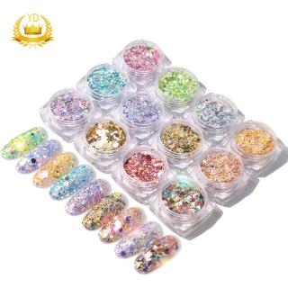 Lọ hạt cườm nhiều màu lấp lánh dùng trang trí móng tay tiện dụng