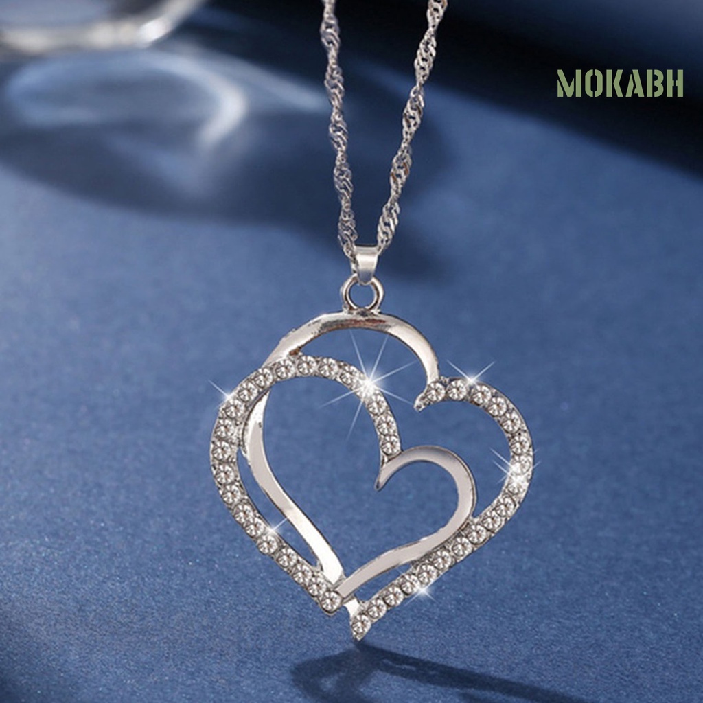 1 Set Vòng cổ + Vòng Tay + Bông Tai Hình Trái Tim Cho Nữ