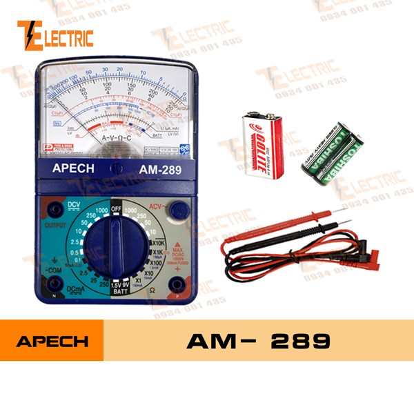 Apech Am - 289 Đồng Hồ VOM Hiển Thị Kim Đo Điện Vạn Năng Đồng Hồ Vạn Năng Apech AM - 289