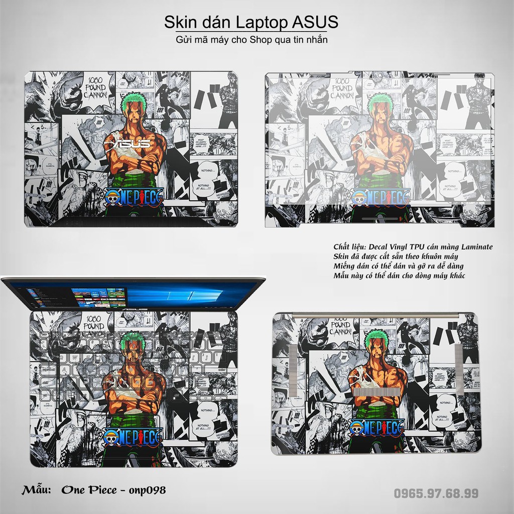 Skin dán Laptop Asus in hình One Piece _nhiều mẫu 9 (inbox mã máy cho Shop)