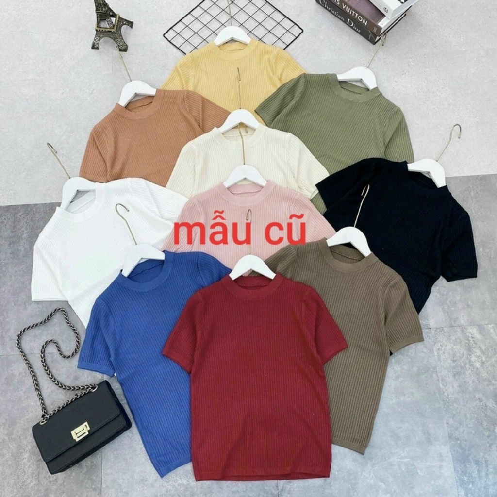 [Mã FAMARAL2 giảm 10K đơn 50K] ÁO LEN TĂM CỘC TAY TRƠN , ÁO LEN NỮ CỔ TRÒN BASIC