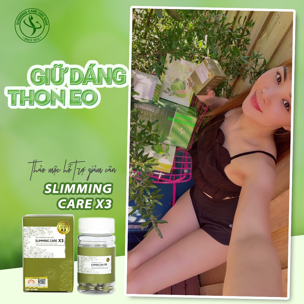 Giảm cân Slimming Care X3 hộp 30v Zuka Beauty từ thảo mộc thiên nhiên giảm cân an toàn tại nhà