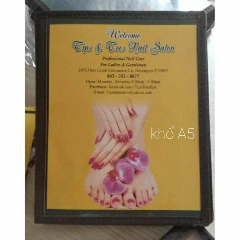 Bìa menu 10 trang A4