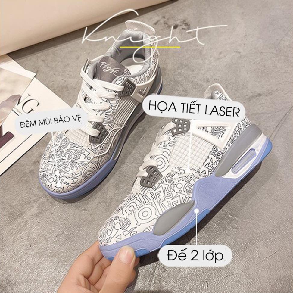 Giày Nữ Air Jordan 4 LASER đệm khí Cổ Thấp, Giày thể thao Nữ Air Jordan Trắng Laser -makle