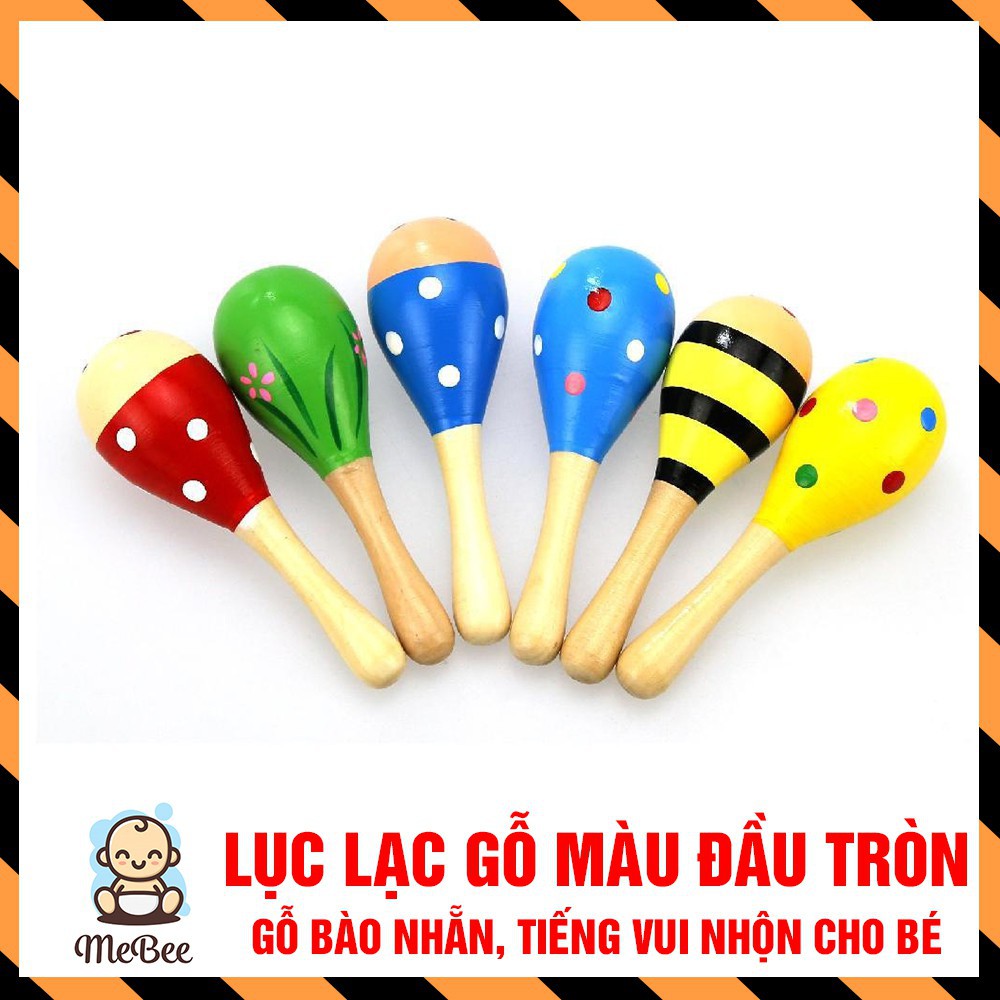 Combo 2 Lục Lạc Gỗ Đầu Tròn Cho Bé (Nhiều Mẫu Màu Sinh Động