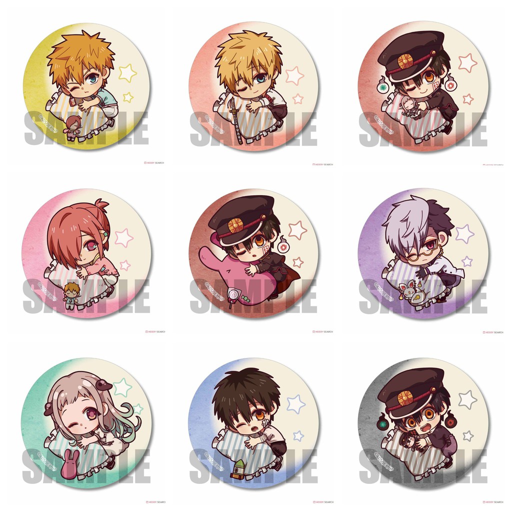 Huy hiệu IN HÌNH Jibaku Shounen Hanako-kun Ác quỷ trong nhà xí anime chibi dễ thương tiện lợi