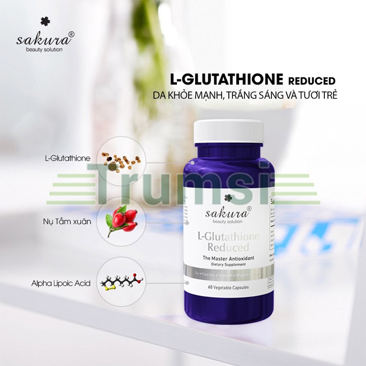 Viên Uống Trắng Da Giảm Nám Bổ Sung Collagen Giúp Đẹp Da Và Ngăn Ngừa Lão Hoá Sakura L- Glutathione Reduced Chính Hãng