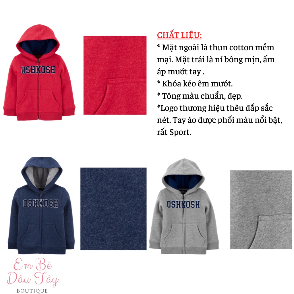 Áo khoác bé trai cao cấp 18M-8T  VNXK XUẤT DƯ XỊN NỈ BÔNG