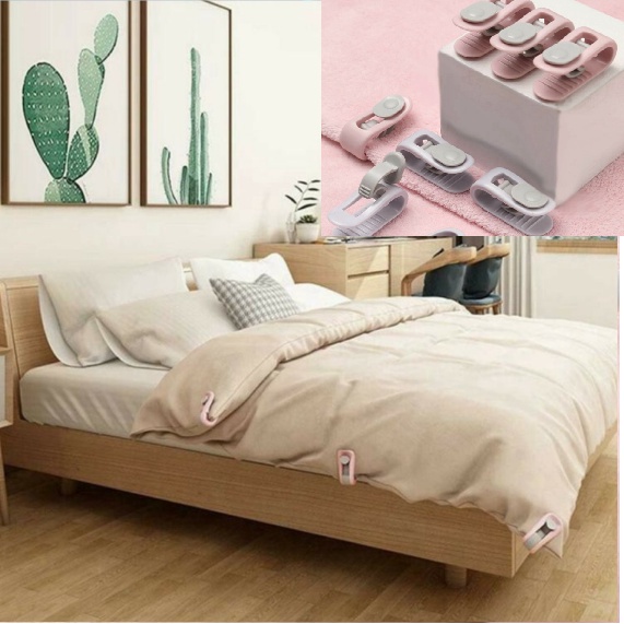 Set 4 kẹp cố định góc chăn, cố định ga giường chống trượt tiện dụng.