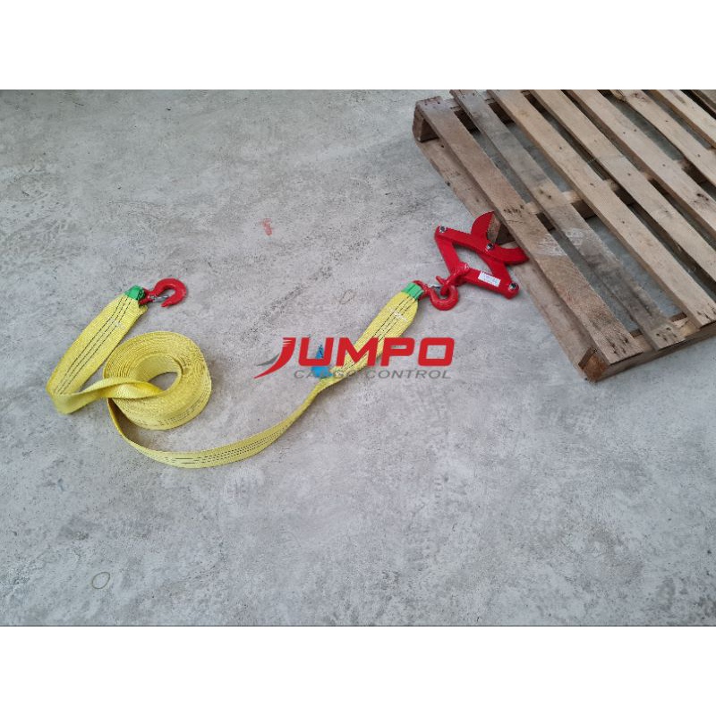 Dây cáp vải kéo cứu hộ xe ô tô, dây cáp vải kéo hàng, kéo Pallet thùng xe tải, container bản 75mm 2 đầu móc