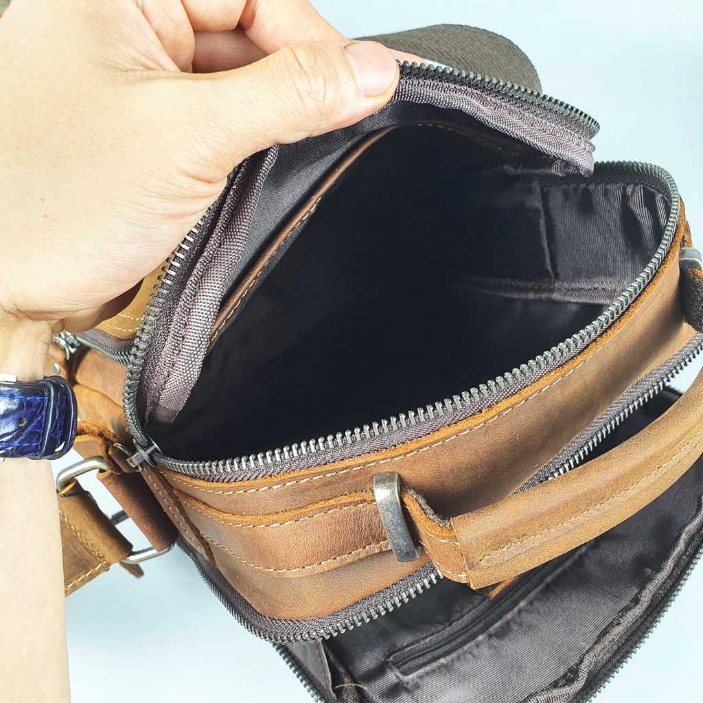 Túi đeo chéo nam da bò thật TD116VB  - 100% da bò thật, BH 3 năm