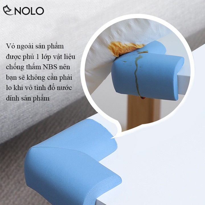 Combo Bộ 8 Nút Chặn Góc Bàn Góc Tủ Chất Liệu Mút Xốp Pu Foam Phủ Chống Thấm NBS Trên Bề Mặt Có Tặng Kèm Băng Keo 2 Mặt