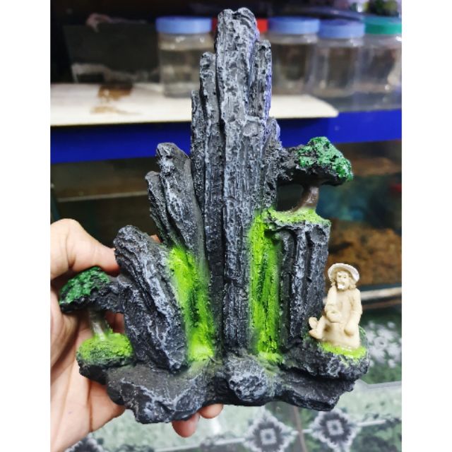 CẢNH NÚI TRANG TRÍ HỒ CÁ NON BỘ 13x7x15cm