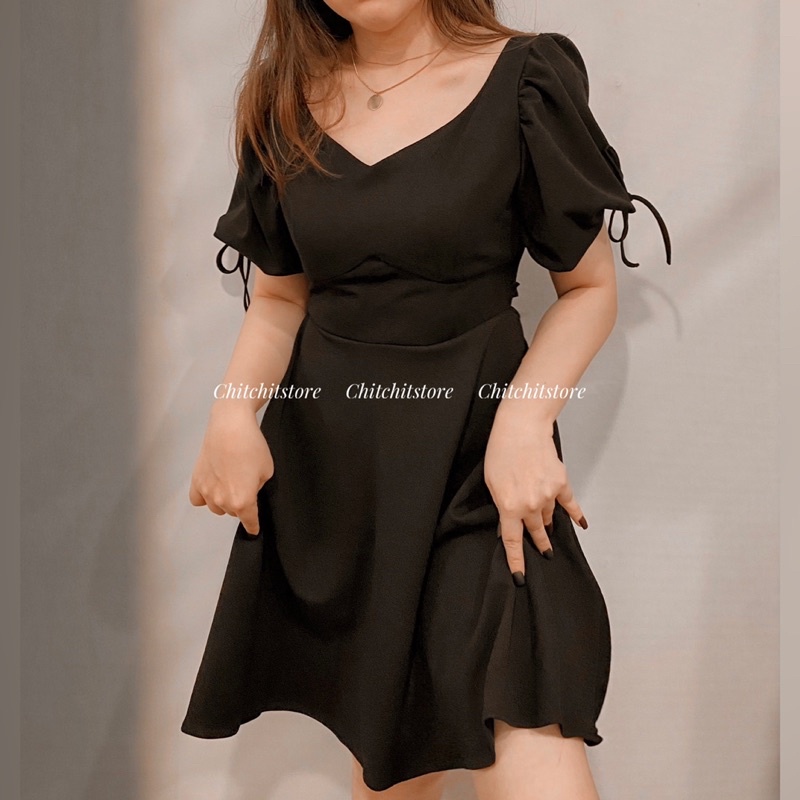 Có bigsize Đầm đen nơ tay Chitchitstore | BigBuy360 - bigbuy360.vn