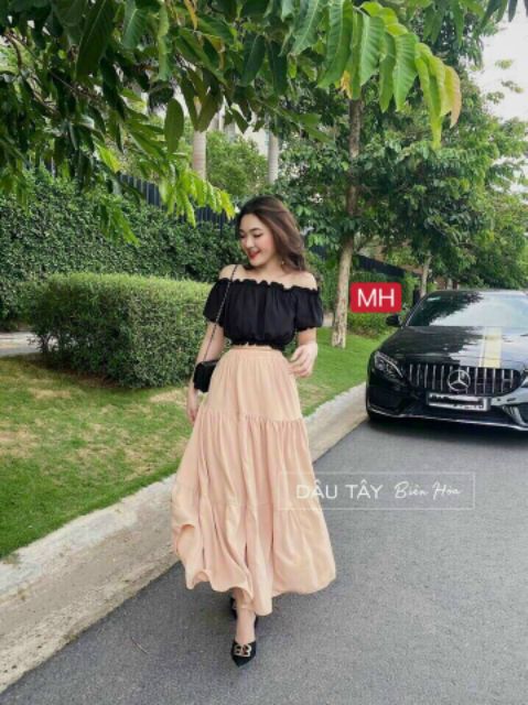 Hot chân váy nữ chân váy vintage 2 lớp siêu xinh 3 màu xuất khẩu | BigBuy360 - bigbuy360.vn