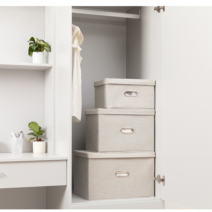 Hộp vải đựng đồ đa năng, hộp vải đựng quần áo quai sắt cỡ lớn Size XL