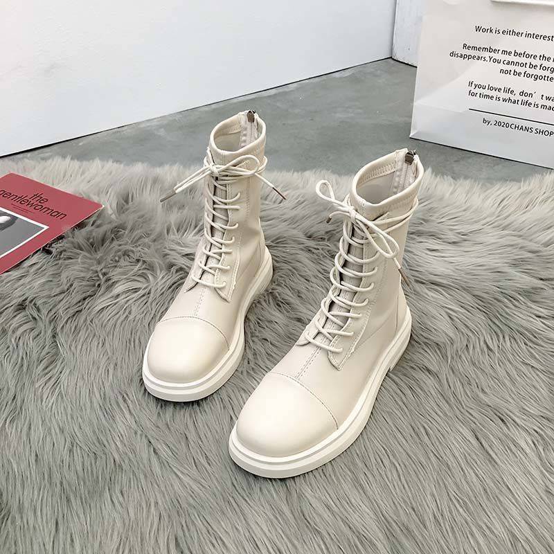 Giày Boot Cổ Ngắn Đế Dày Phong Cách Anh Quốc Thời Trang Thu Đông Mới