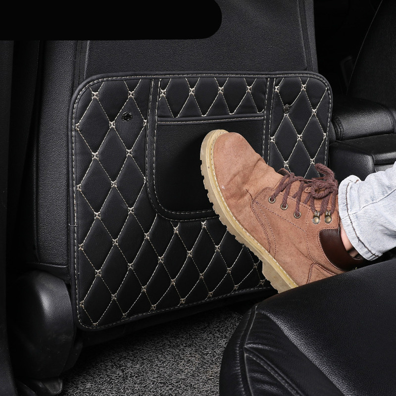 Đệm Tựa Lưng Bằng Da Pu Chống Nước Chống Va Đập Kèm Túi Đựng Cho Ghế Sau Xe Hơi Honda City Jazz Civic Crv Xrv Camry Accord