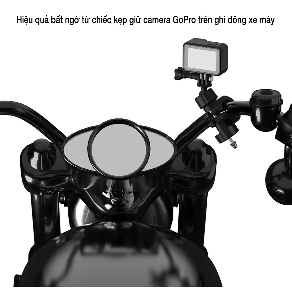 Kẹp Ghi Đông Telesin Cho GoPro, Sjcam, Yi Action, Osmo Action, Điện Thoại Trên xe đạp, xe máy, mô tô (Hàng Chính Hãng)