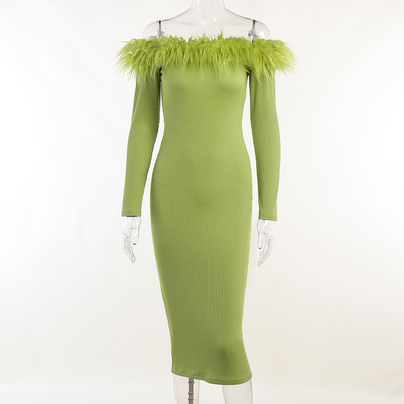 Đầm Nhung Trễ Vai Dáng Ôm Thời Trang Đường Phố Cá Tính Cho Nữ