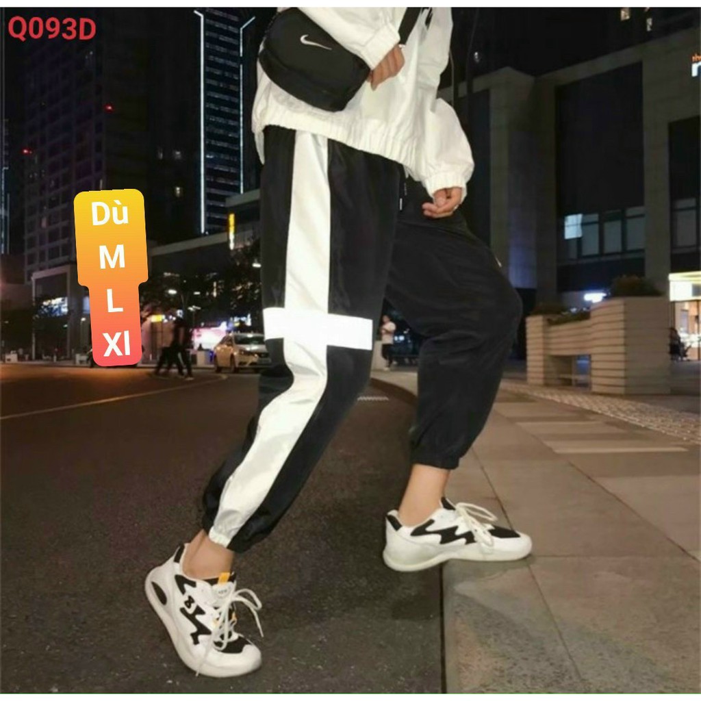 Quần jogger dạ quang dù phản quang phong cách streetstyle năng động UNISEX Black Fashion Shop JGG1