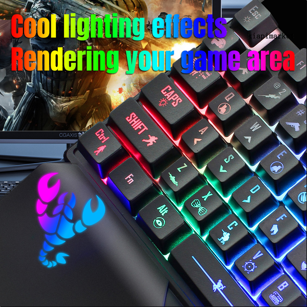 Bàn Phím Gaming Hxsj V400 Một Tay Có Dây + Đèn Nền 35 Phím