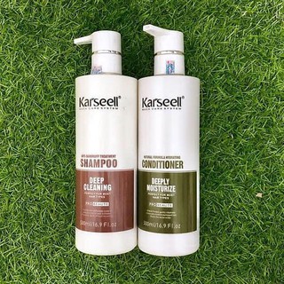 KARSEELL- Cặp Dầu Gội Dầu Xả Đặc Trị Gàu Phục Hồi Hư Tổn Hương Nước Hoa Karseell * 500ml
