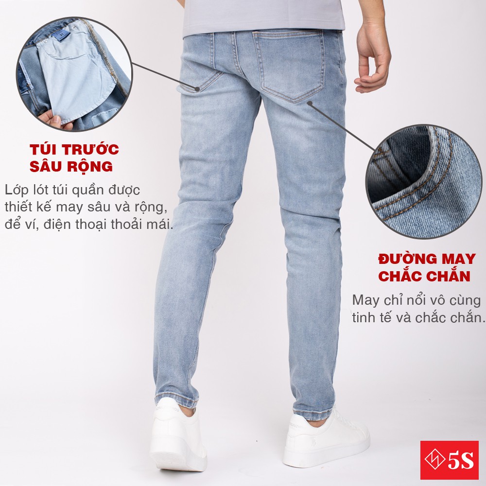 Quần Jean Nam 5S ( 3 màu) Cơ Bản, Phom Dáng Hơi Ôm, Trẻ Trung, Lịch Sự