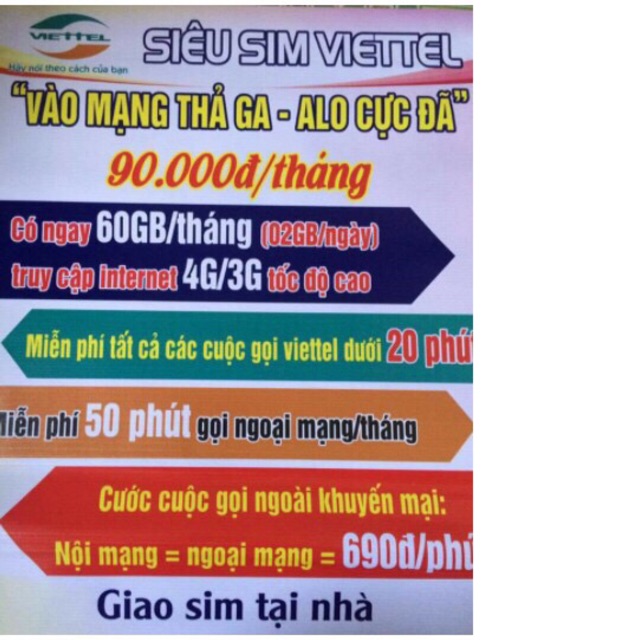 [SIÊU KHỦNG] Gán gói V90 Tặng 60Gb, free gọi nội mạng, free 50p ngoại mạng vào sim đang dùng