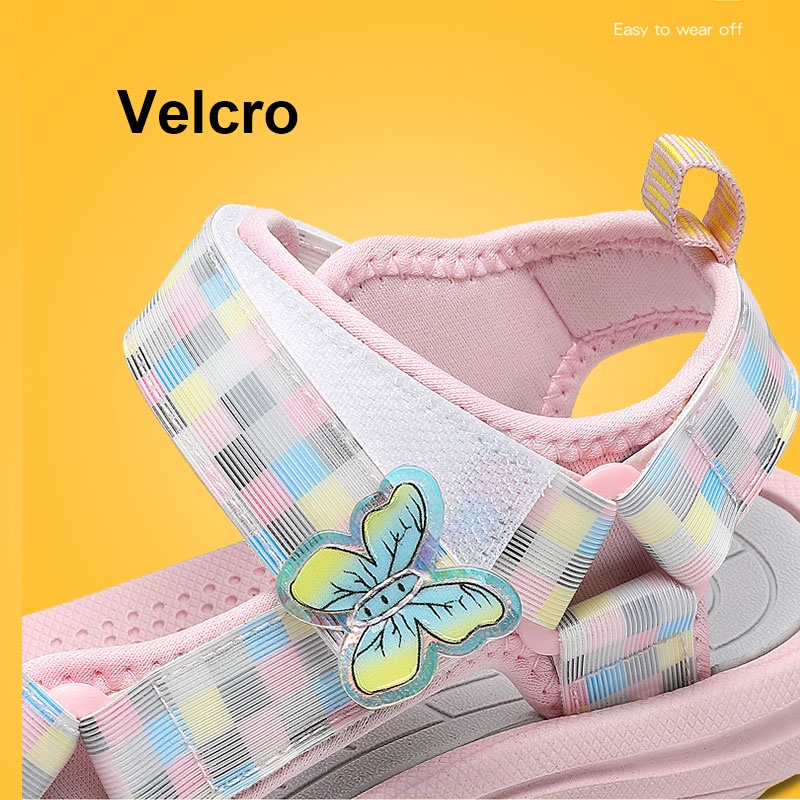 Xăng đan Có Khóa Dán Siêu Nhẹ Chất Lượng Cao Cho Bé Gái Eu25-38