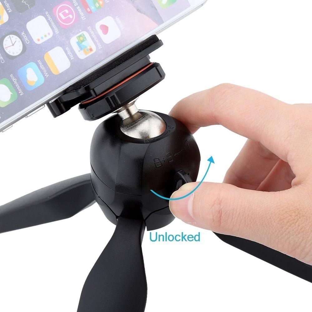 【New arrival】YunTeng YT-228 Mini Tripod Mount + Phone Holder Clip Desktop Self-Tripod for Digital Camera & iPhone 6/6 Plus/5S/ & S6 S5 S4 S3