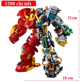 Đồ chơi lắp ráp Robot iron man 12 trong 1 Robot với 575 và 1200 chi tiết nhựa ABS cao cấp