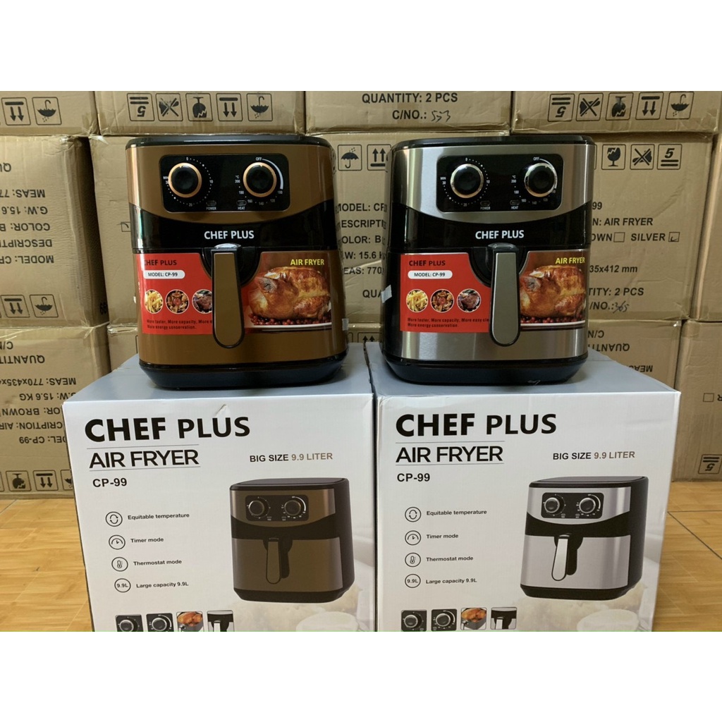 Nồi chiên không dầu Chef Plus 9.9l chính hãng dung tích lớn - bh 6 tháng- Món ngon tốt cho sức khỏe.