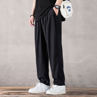 Quần suông ống rộng JUNECO01- quần suông đen unisex cạp chun