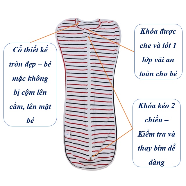 Nhộng chũn baby [giúp bé ngủ ngon, không giật mình] CAM KẾT mềm mát co giãn 4 chiều