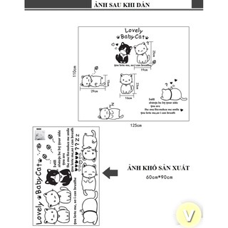 Decal dán tường Mèo xinh