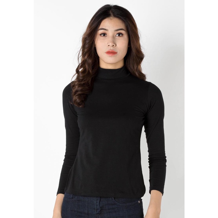 Áo giữ nhiệt nữ thu đông dài tay Vicci cổ cao 5 phân, chất liệu premium cotton