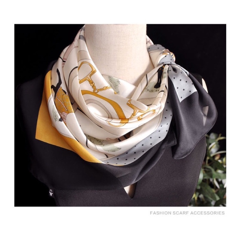 khăn lụa vuông choàng cổ đa năng size 70x70cm - Maben