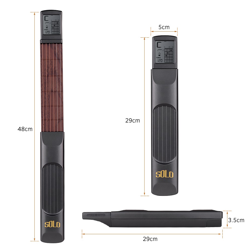 Bộ thiết bị tập bấm hợp âm đàn guitar 6 dây bỏ túi có màn hình