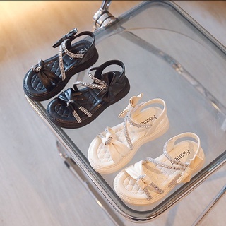 Dép sandal - quai hậu bé gái size 26-36 nơ da êm chân