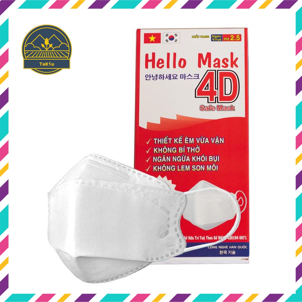 Khẩu Trang Hàn Quốc 4D HELLO MASK Hộp 10 Cái