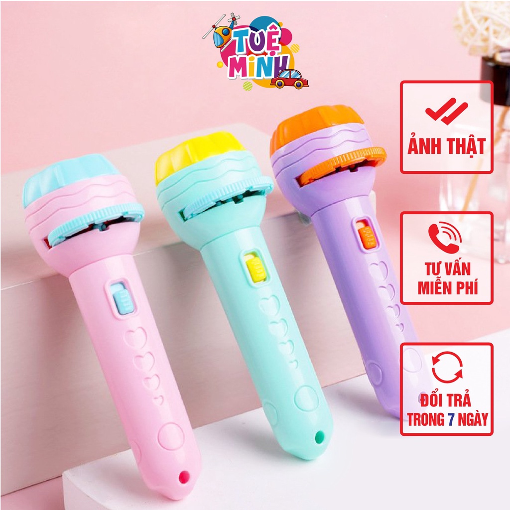 Đèn pin chiếu hình cho bé, đèn chiếu hình động vật 80 hình giúp trẻ học và nhớ nhanh các con vật