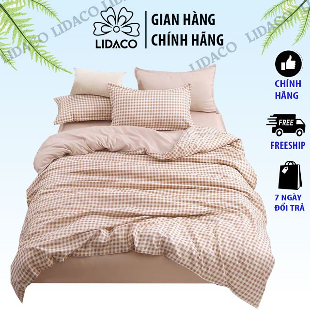 Bộ chăn ga gối cotton Lidaco - Caro be (SP000661 )