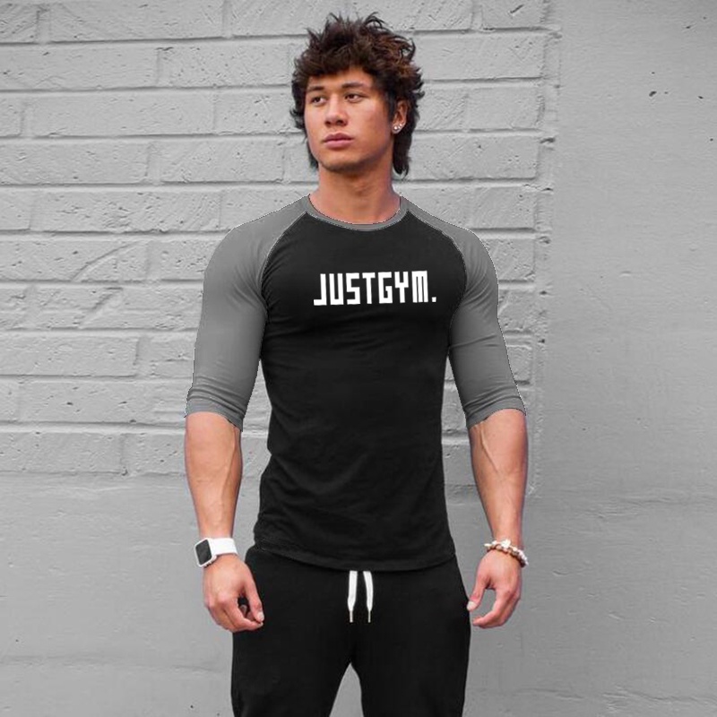 MỚI Áo thun thể thao nam cổ tròn tay 3/4