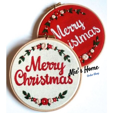 Bộ kit Gói Nguyên liệu tự thêu tranh Hoop trang trí Giáng Sinh DIY thêu tay thủ công Christmas Embroidery - Mie Handmade
