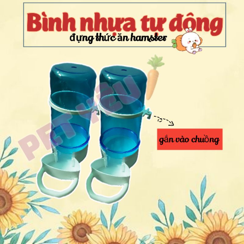 Bình nhựa gắn chuồng đựng thức ăn hamster tự động siêu rẻ an toàn dễ dùng