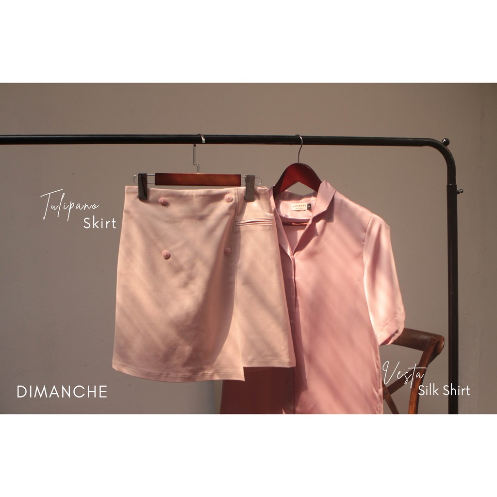 Chân váy chữ A Tulipano màu hồng chất vải kaki Hàn Quốc mềm mại đàn hồi kèm gift box | BigBuy360 - bigbuy360.vn