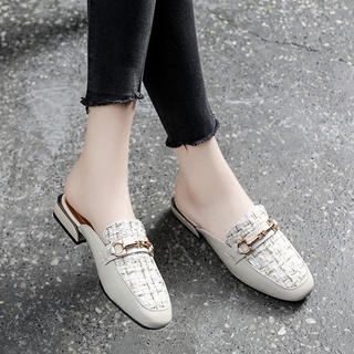 Dép bít mũi đế bằng size lớn 35-43 thời trang mùa hè