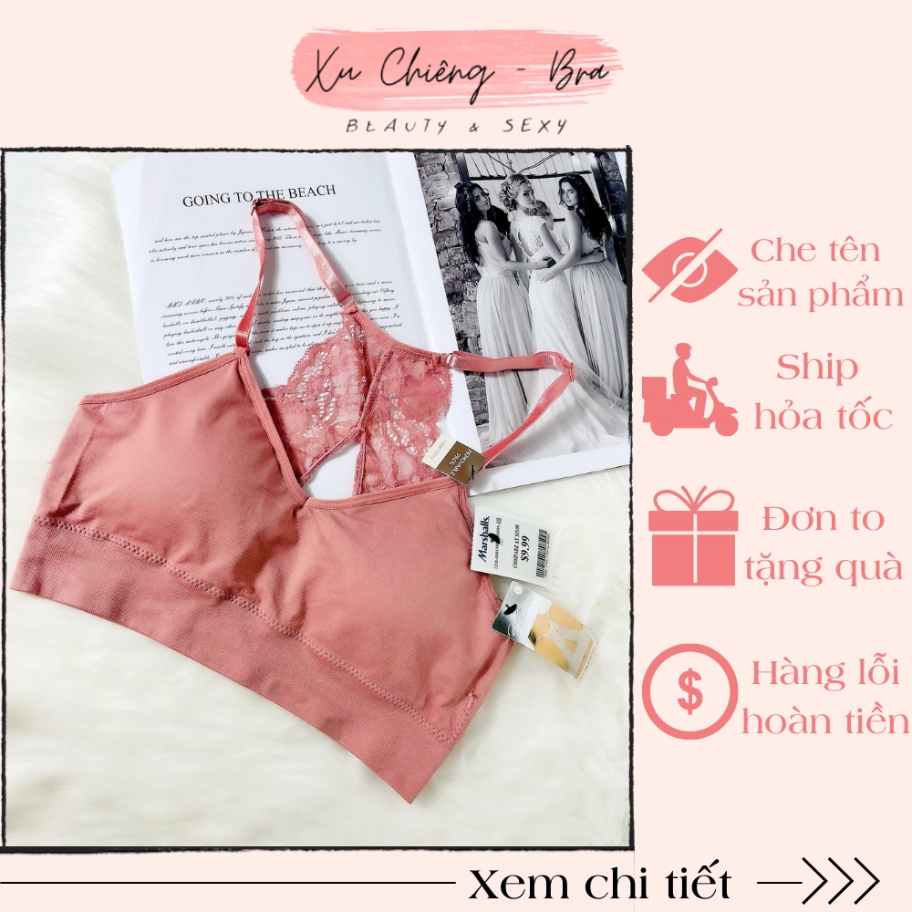 Áo bra 2 dây yếm ren, dùng tập gym, chất cotton ôm ngực ( Ảnh thật + Video )